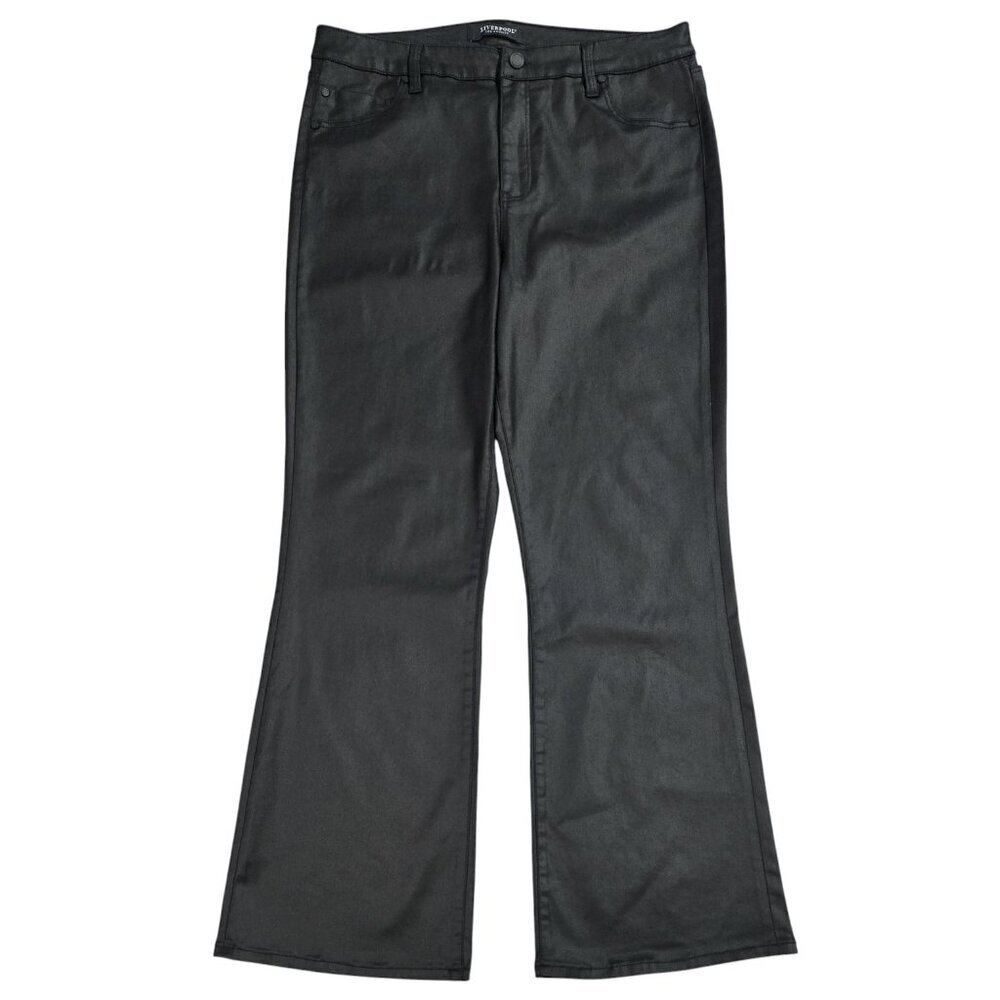 Liverpool Lucy Black Coated Bootcut Mid Rise Pant Capsule Stretch LM4000CBM